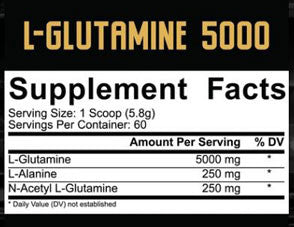 5% Nutrition 5% Core L-Glutamine 5000 supplement facts