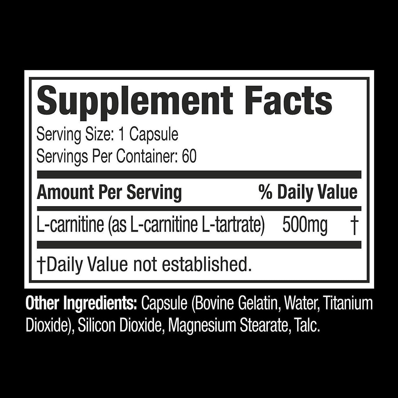 Insane Labz L-Carnitine supplement facts