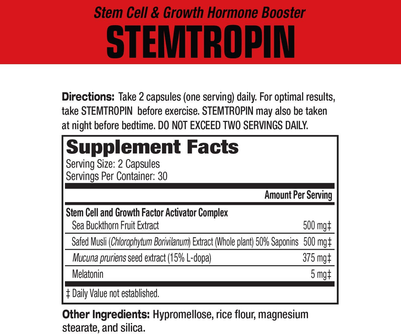 MuscleMeds Stemotopin Fupplement Facts