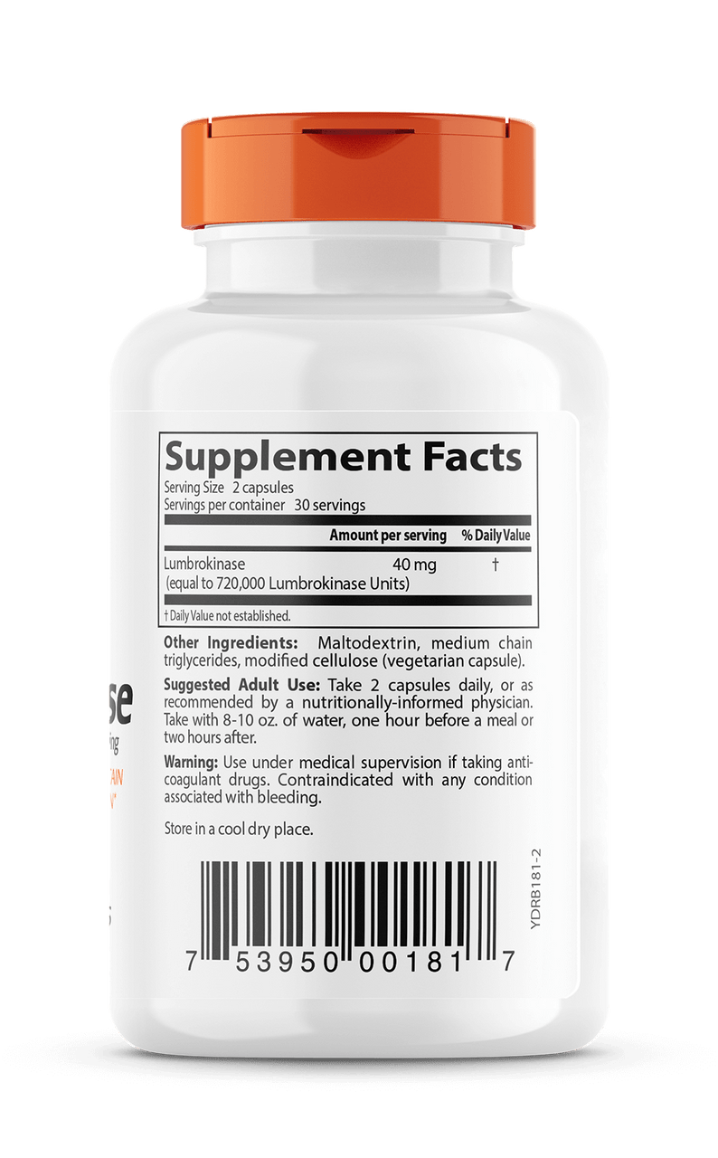 Doctor's Best Best Lumbrokinase supplement facts