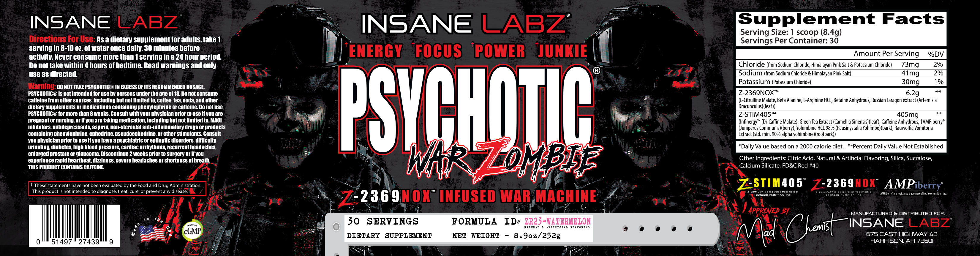 Insane Labz Psychotic War Zombie - A1 Supplements Store