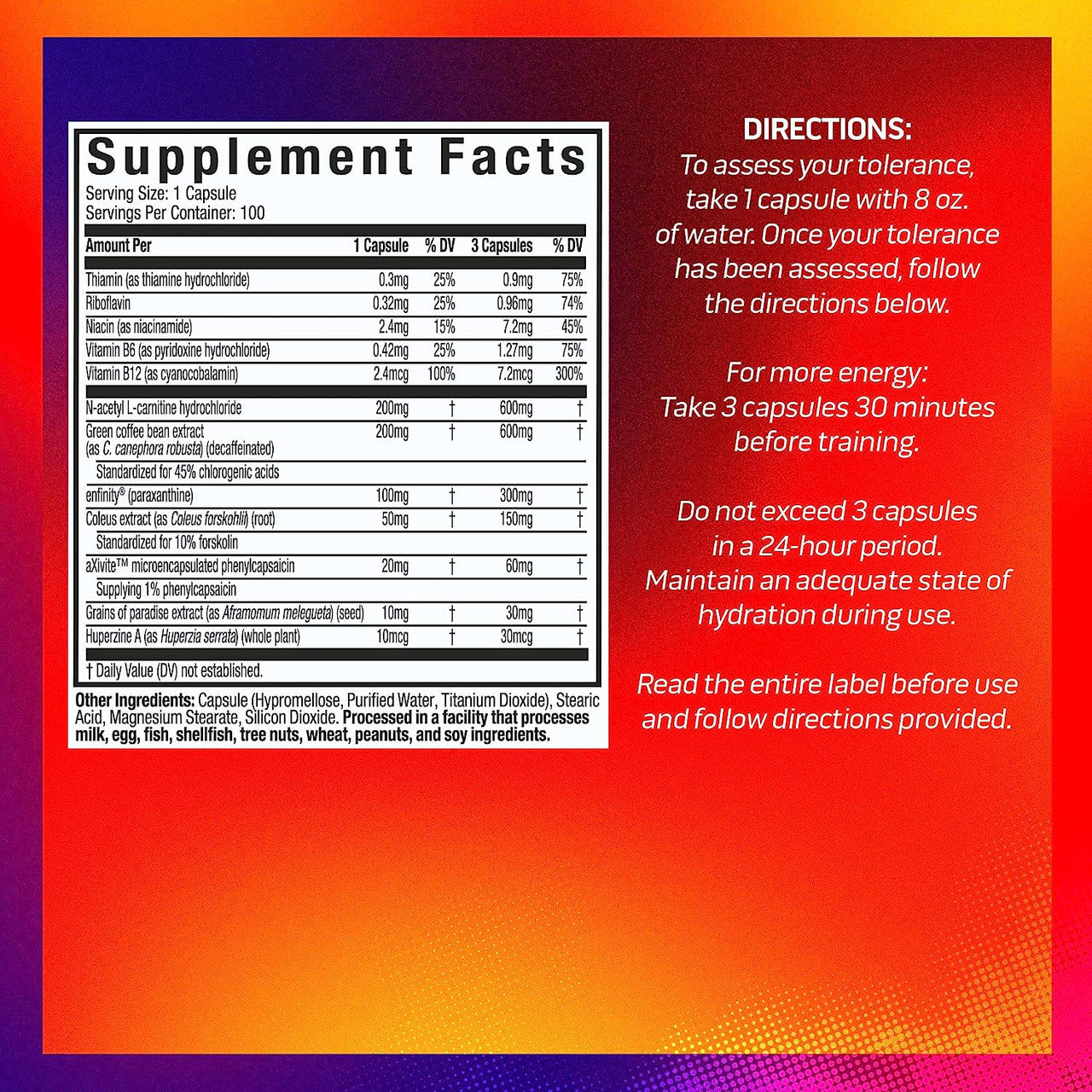 Muscletech Burn iQ Supplement Facts