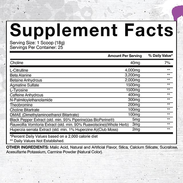 Gaspari Nutrition Superpump Aggression supplement facts