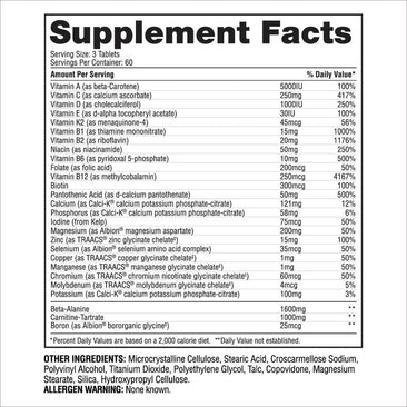 Gaspari Nutrition Anavite supplement facts