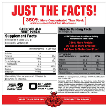 MuscleMeds Carnivor Beef Protein Supplement Facts