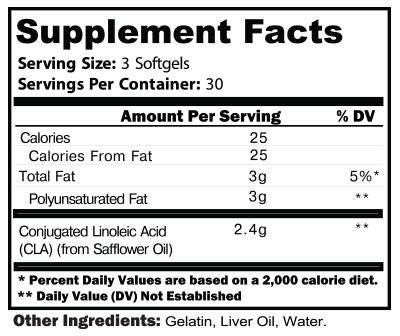 CTD Sports CLA supplement facts