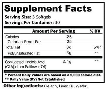 CTD Sports CLA supplement facts