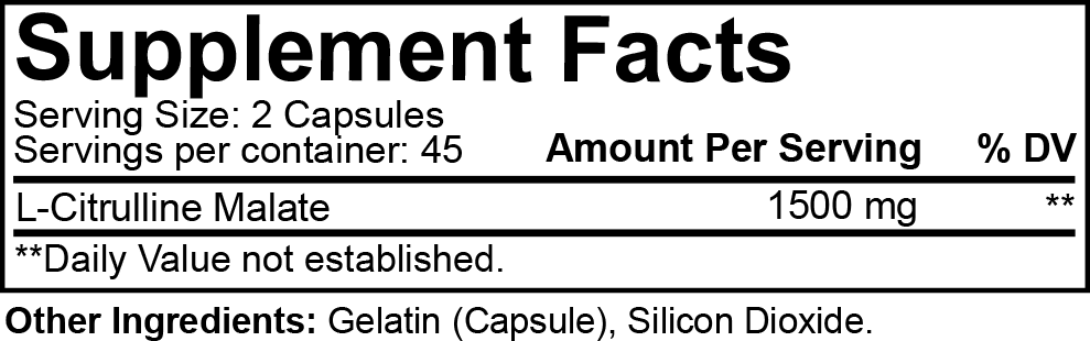 NutraKey L-Citrulline Supplement Facts