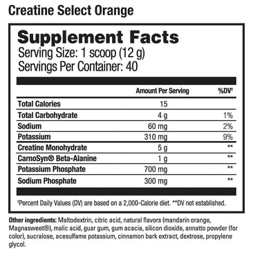 Beverly International Creatine Select Supplement Facts