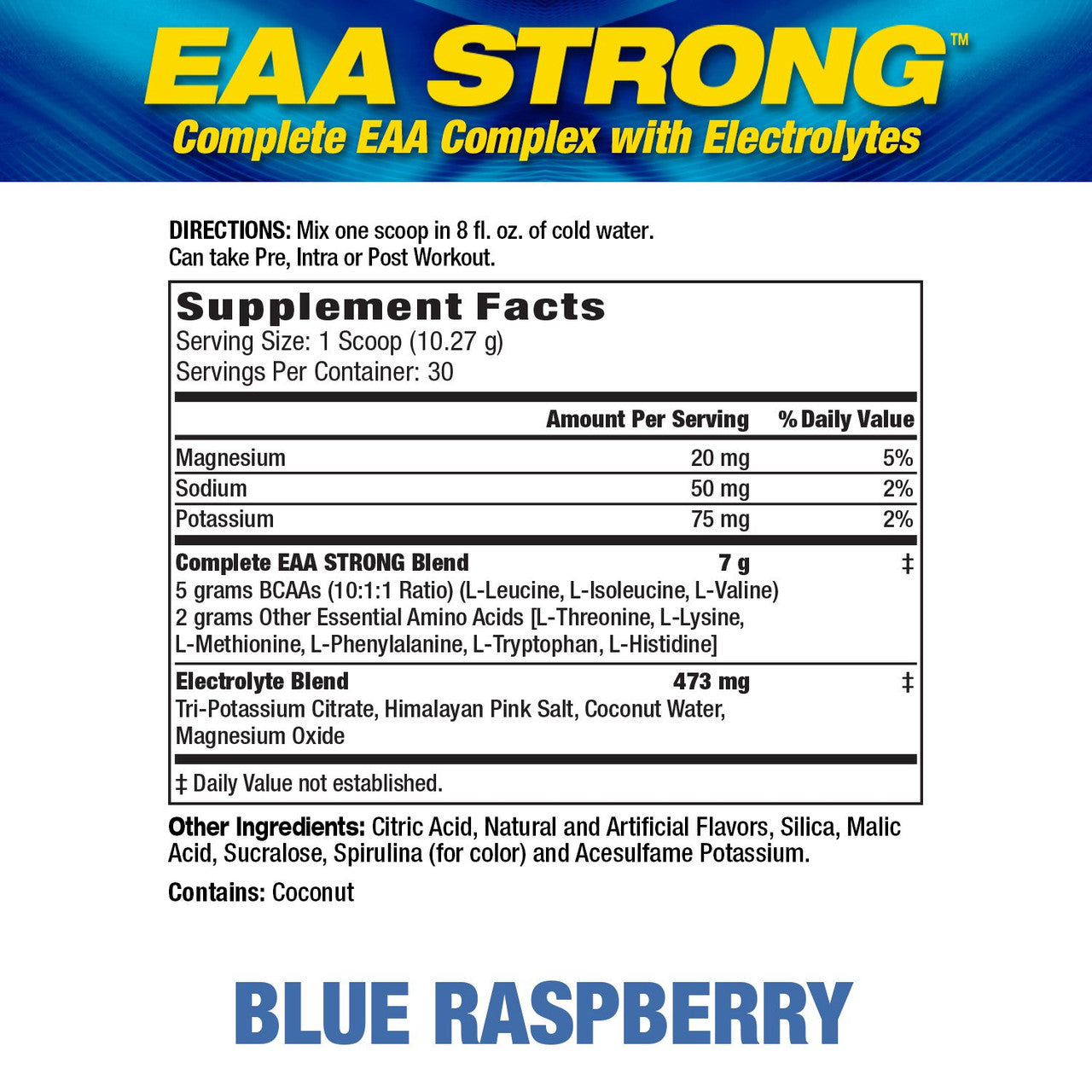 MHP EAA Strong Supplement Facts