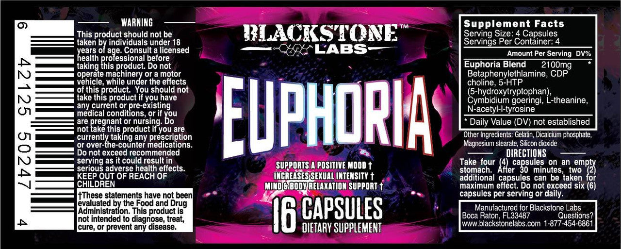 Blackstone Labs Euphoria bottle label