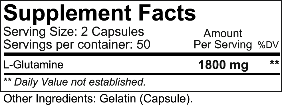 NutraKey L-Glutamine Supplement Facts