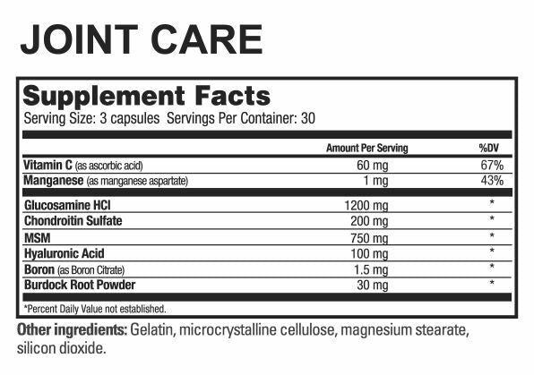 Beverly International Joint Care Supplement Facts