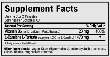 ALLMAX Nutrition L-Carnitine + Tartrate Supplement Facts