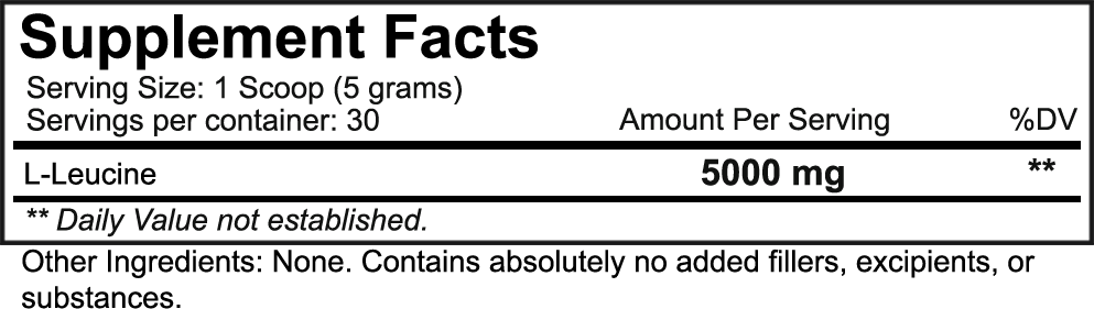 Nutrakey Leucine Supplement Facts