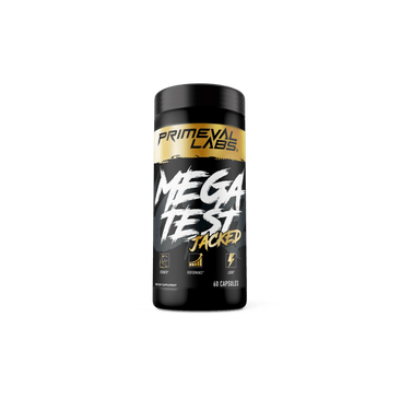 Primeval Labs Mega Test Jacked main black and gold bottle