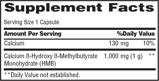 MET-RX HMB 1000 Supplement Facts