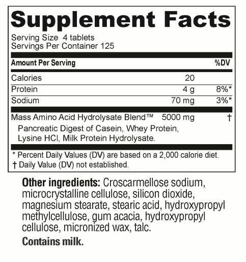 Beverly International Mass Amino Acids Supplement Facts