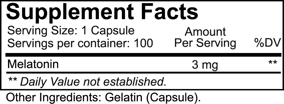 NutraKey Melatonin Supplement Facts
