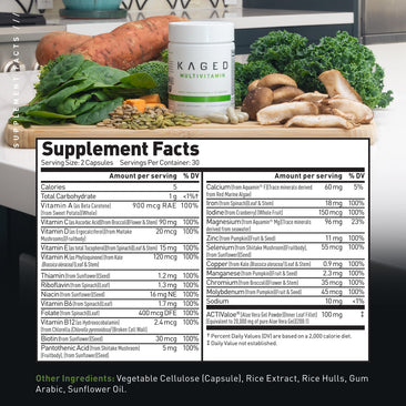 Kaged Muscle Multivitamin Supplemental Facts