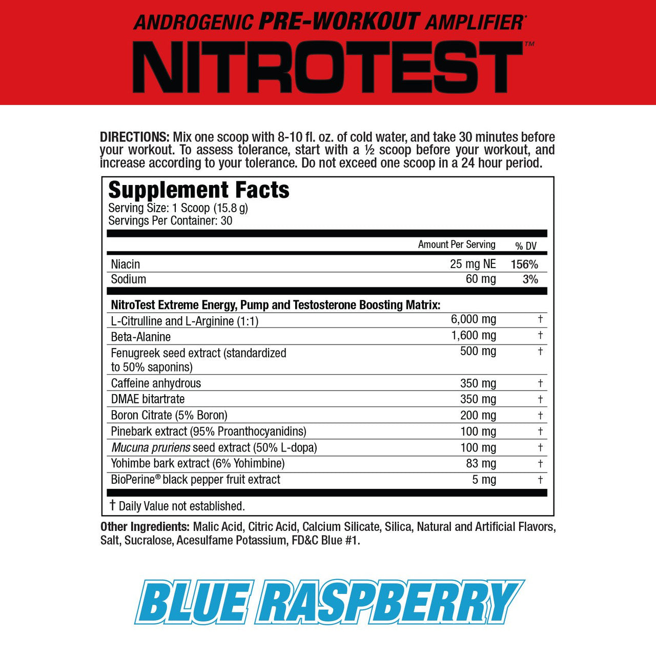 MuscleMeds Nitro Test Supplement Facts