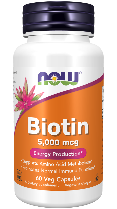 Now Biotin 5,000mcg bottle