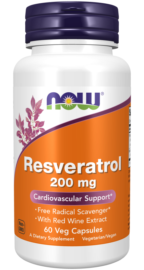 Now Natural Resveratrol 200 mg bottle