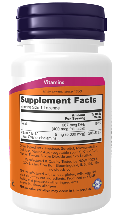Now Vitamin B-12 5000 mcg supplement facts