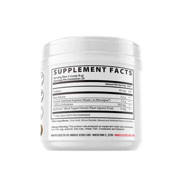 Anabolic Science Labs PR6 Bottle Supplement Facts