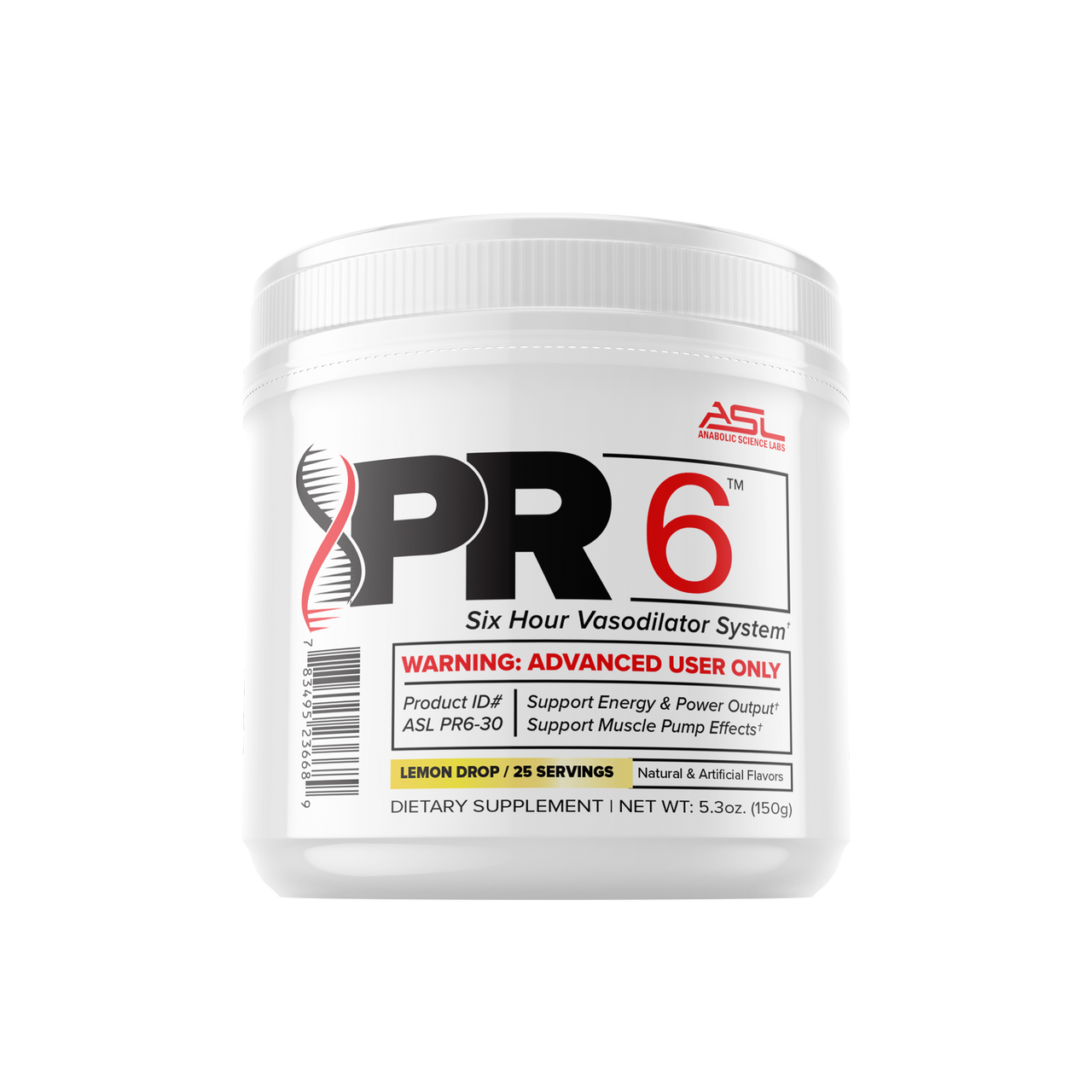 Anabolic Science Labs PR6 Main white bottle