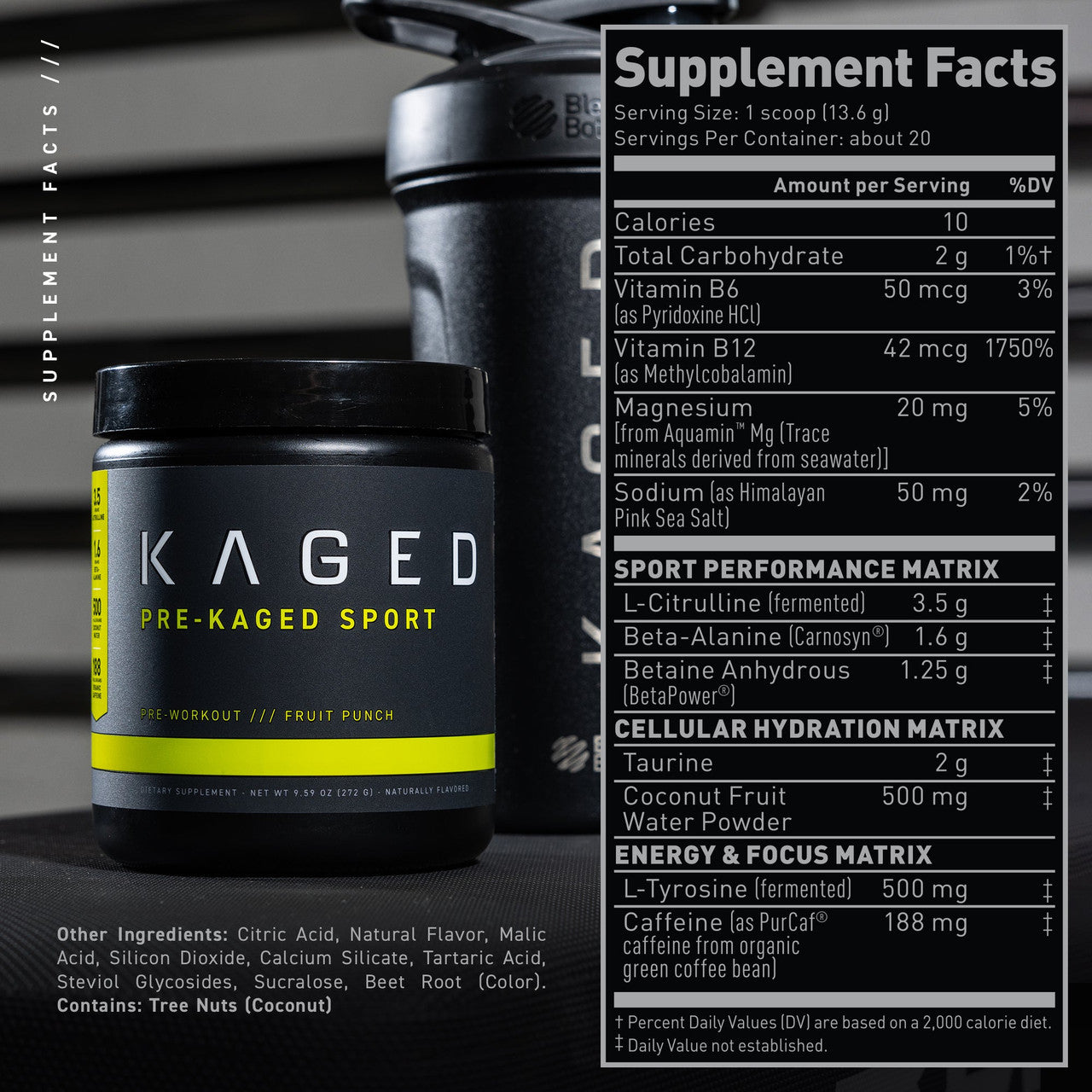 Kaged Muscle Pre-Kaged Sport Supplement Facts