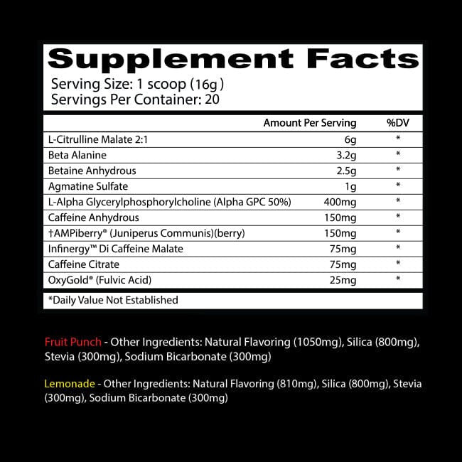 Insane Labz Psychotic Clear Supplement facts