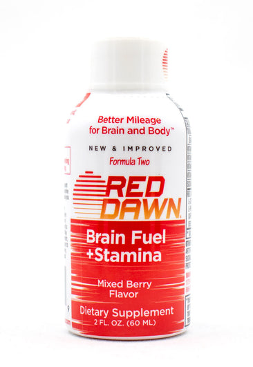 Red Dawn Brain Fuel + Stamina 12 Shots/Box Bottle