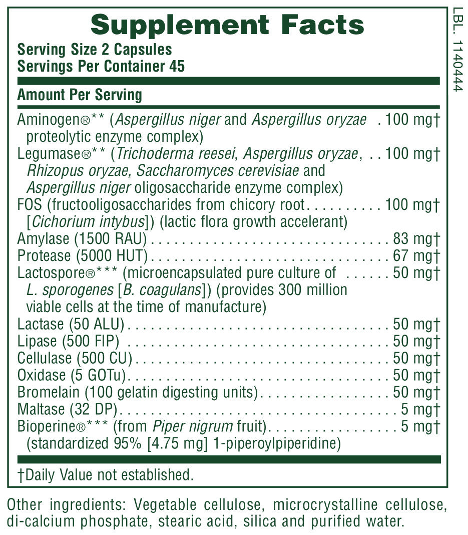 Nature's Plus Acti-Zyme Supplement Facts