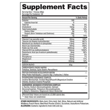 Gaspari Nutrition SizeOn Maximum Performance supplement facts