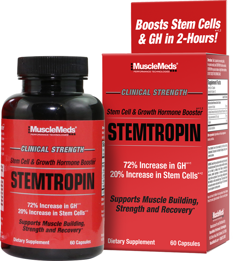 MuscleMeds Stemotopin Main black and red bottle with packaging