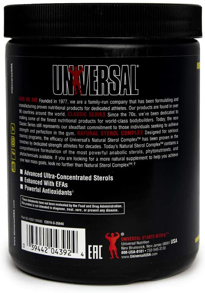 Universal Nutrition Natural Sterol Complex UPC on Bottle