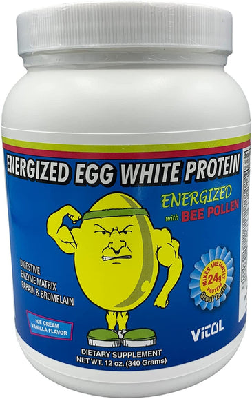 Vitol Energized Egg White Protein Vanilla 12 Oz Main Bottle