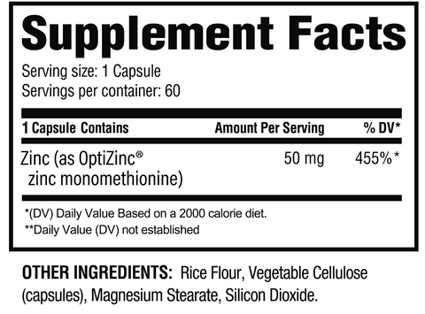 Revive Zinc Supplement facts