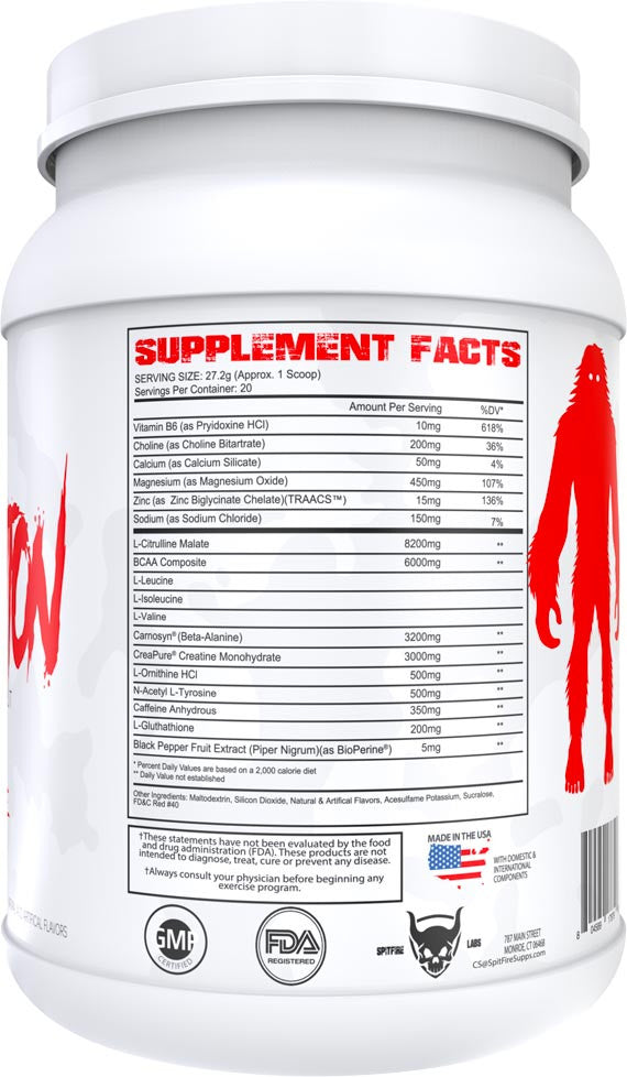 Spitfire Labs Abomination Supplement Facts