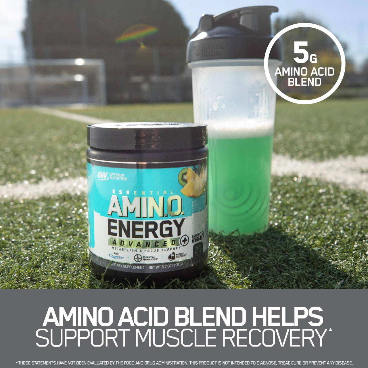 Optimum Nutrition Essential AmiN.O. Energy Advanced  Product Highlights 5g Amino Acid Blend