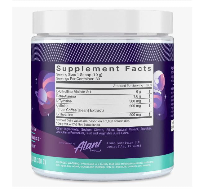 Alani Nu Pre-Workout Cosmic  Supp Facts