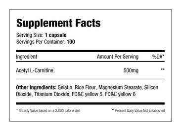 SNS ALCAR-500 Supplement Facts