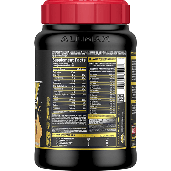 ALLMAX Nutrition AllWhey Gold Supplement Facts