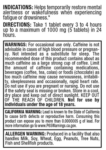 ALLMAX Nutrition Caffeine Pills Directions