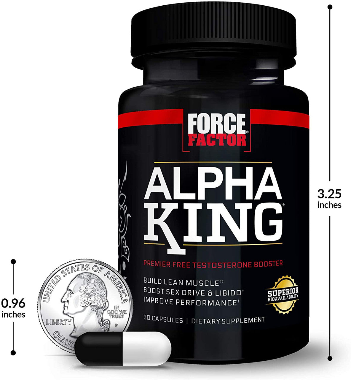Force Factor Alpha King actual size