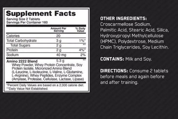 Optimum Nutrition Amino 2222 Supplement Facts
