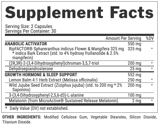 Nutrex Research Anabol Hardcore PM Supplement Facts