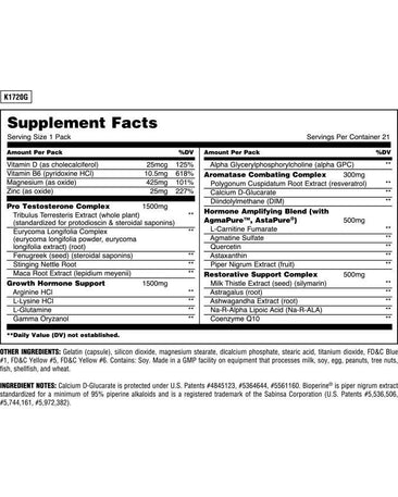 Animal Stak supplement facts