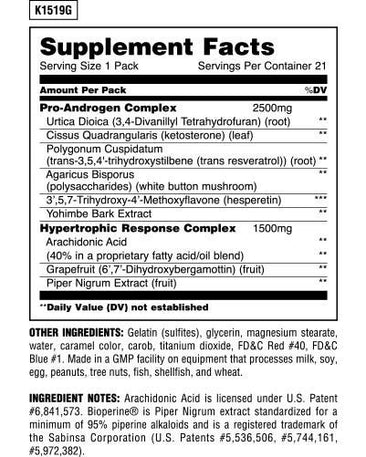 Animal Test supplement facts